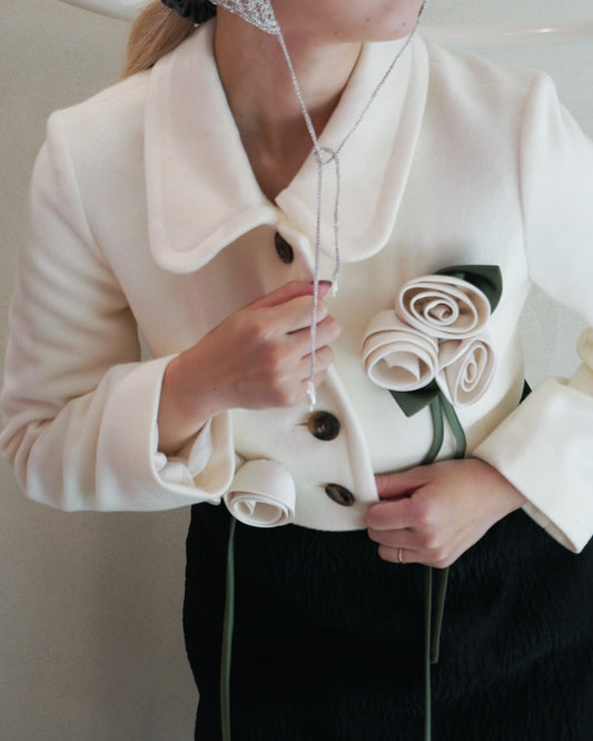 Wool Roses Short Coat