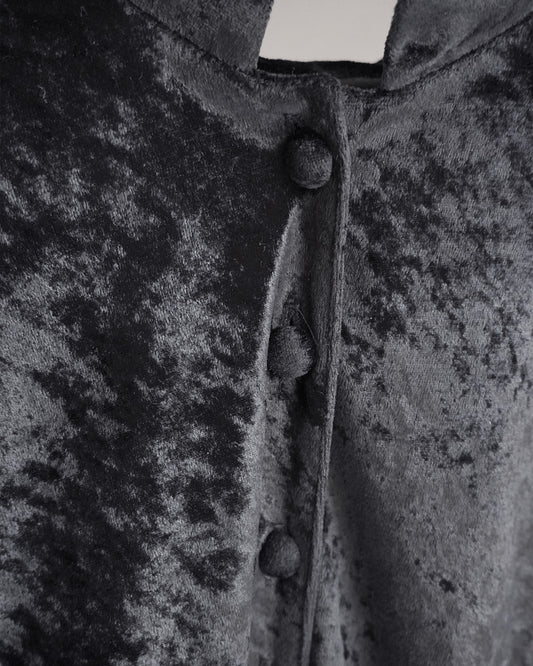 スタンドカラーベロアベスト