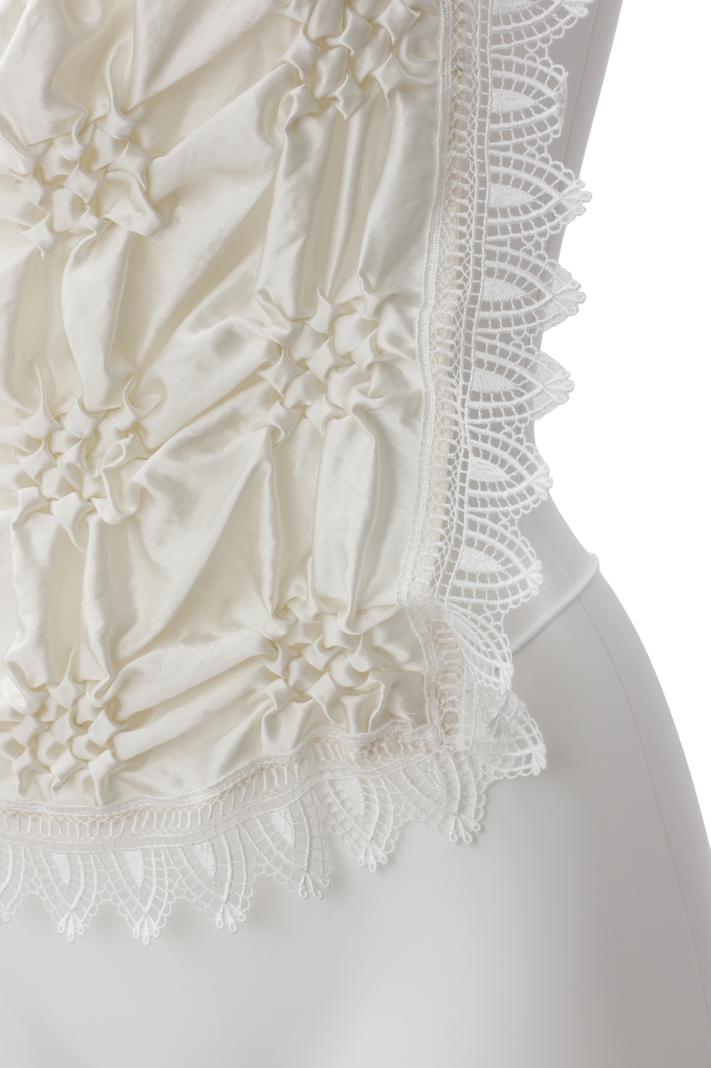 Smocking veil bustier White