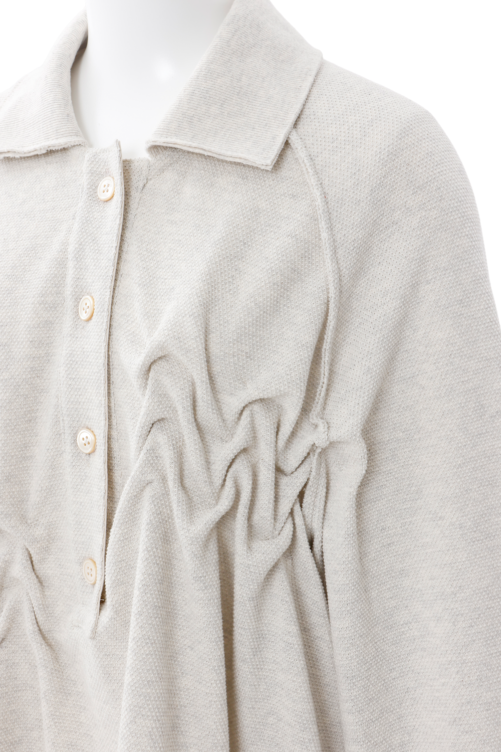 Raw edge loose polo Beige