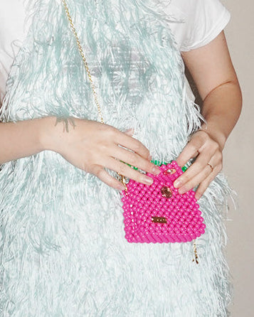 3way chain bag Mini vivid pink