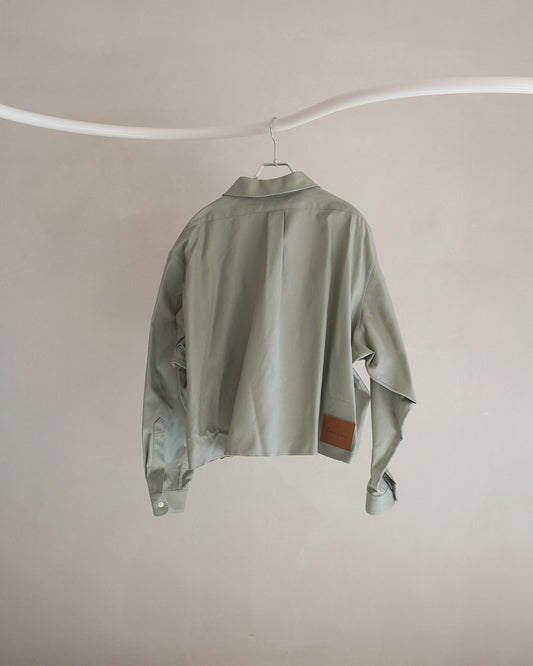 Zip shirt jacket Green