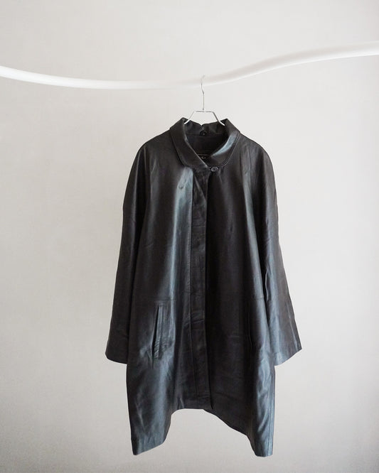 ブラックレザーコート