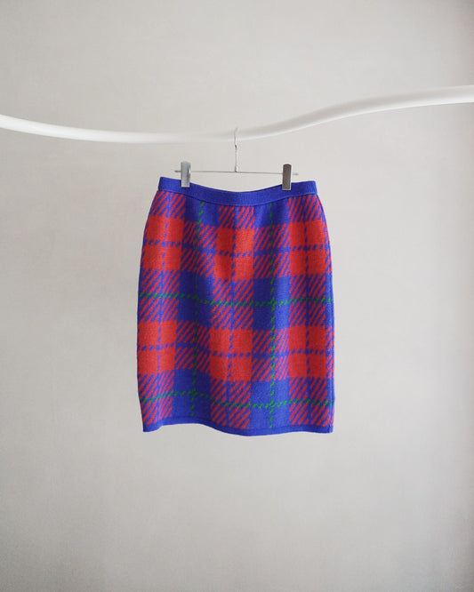 チェック柄ニットスカート