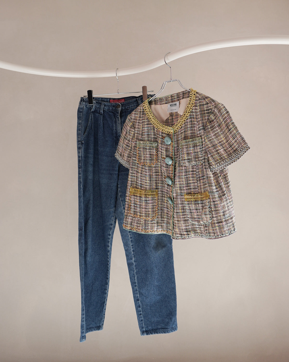 サイドゴムジーンズ