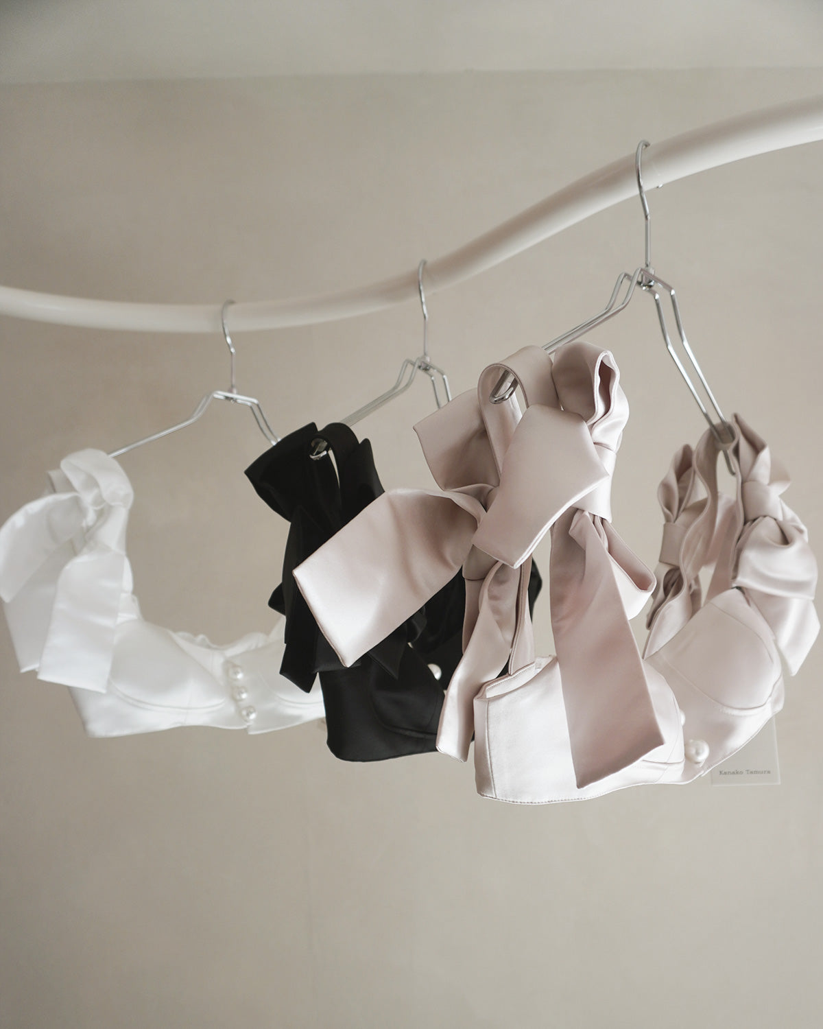 satin ribbon pearl bustier