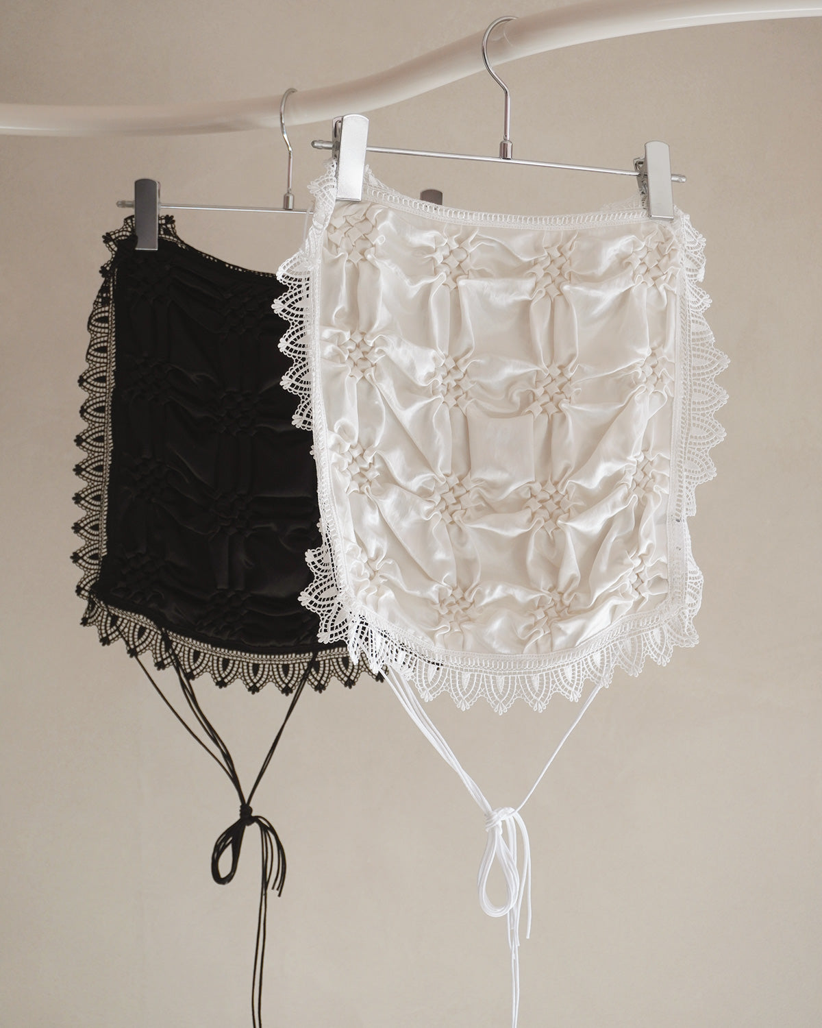 Smocking veil bustier Black