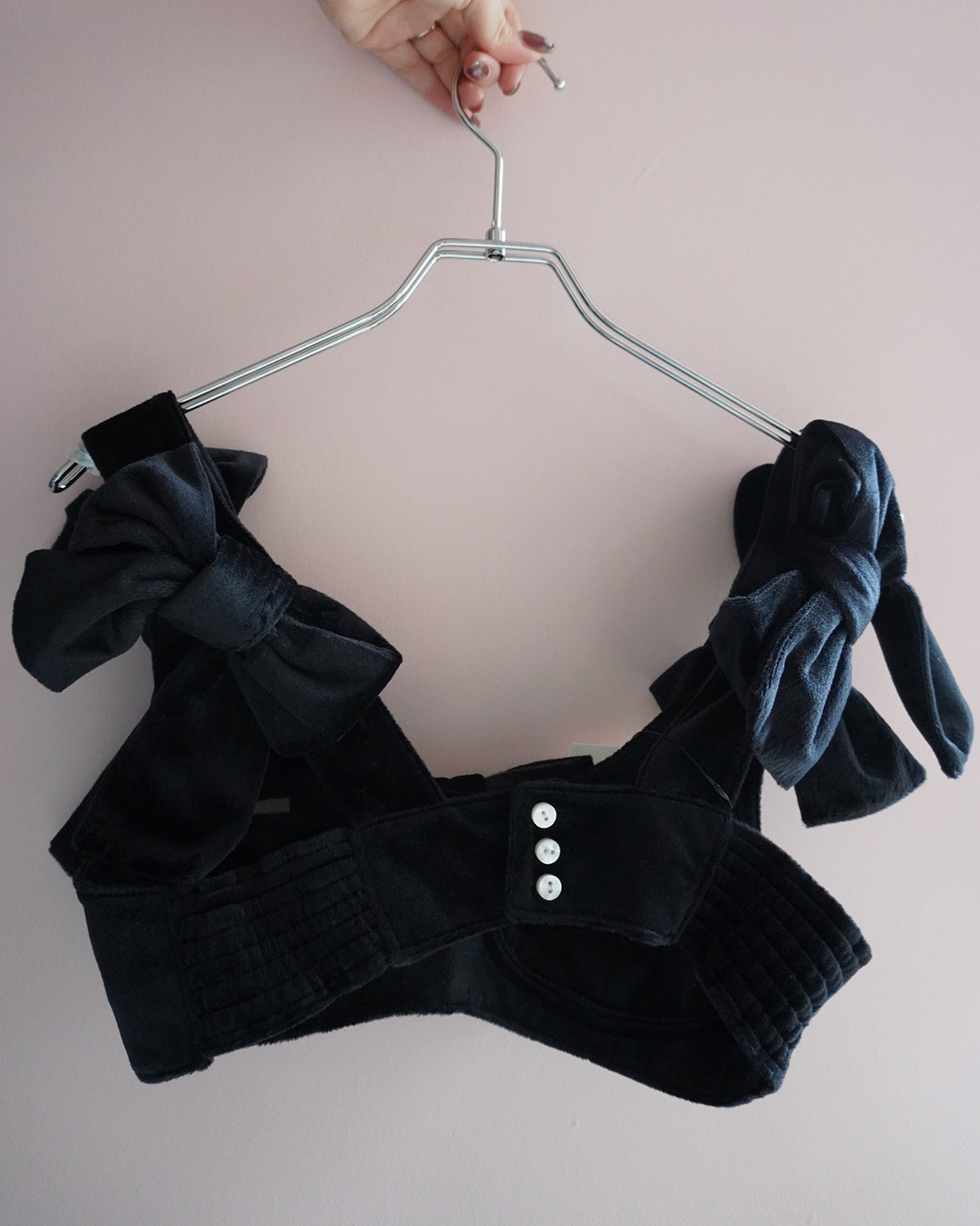 Velour Ribbon Bustier