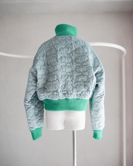 Sazanka quilted velour bomber jacket