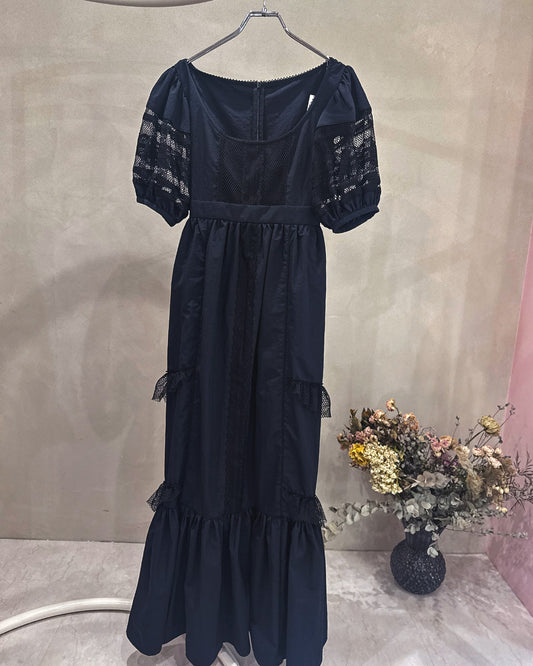 Jersey Mesh Dress Black