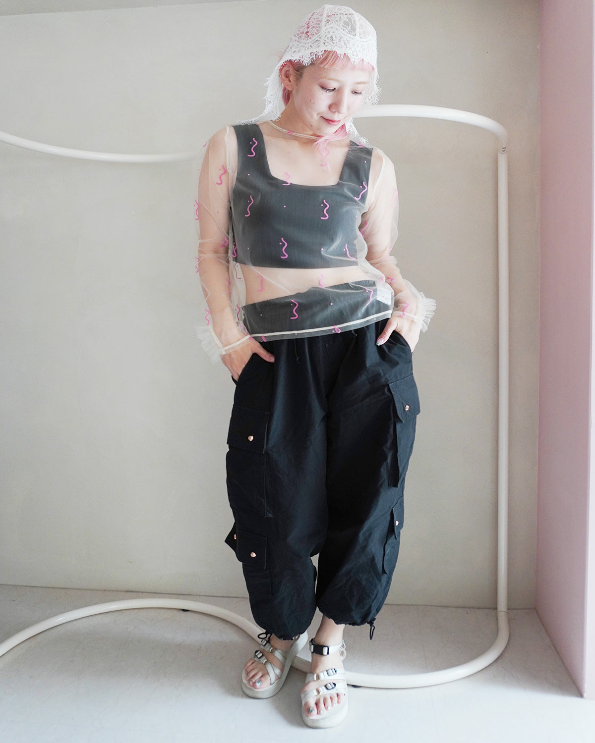 tulle top nami pink