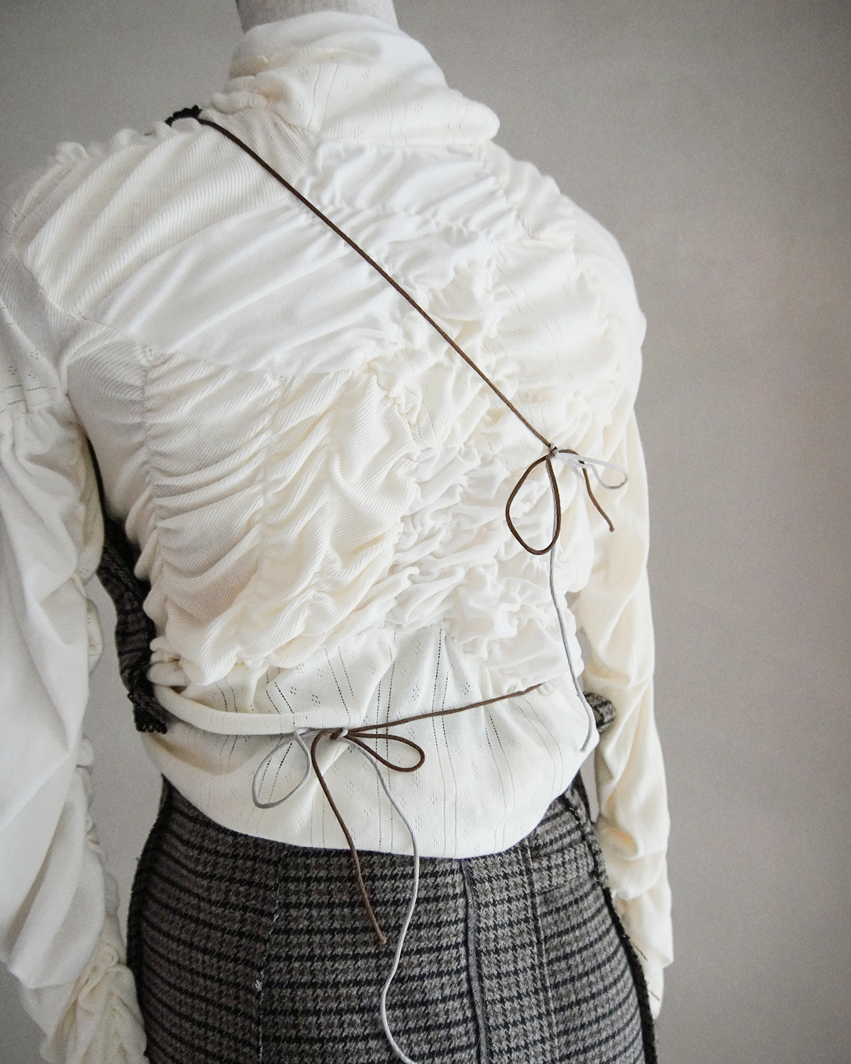 Patch smocking bustier