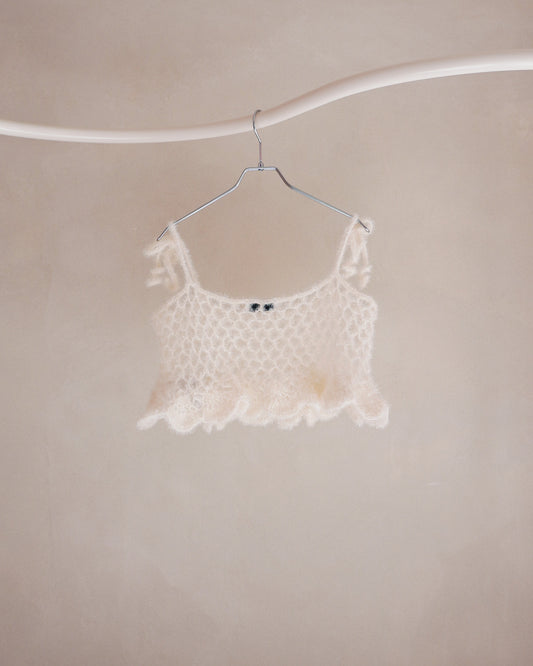 hand knit camisole white