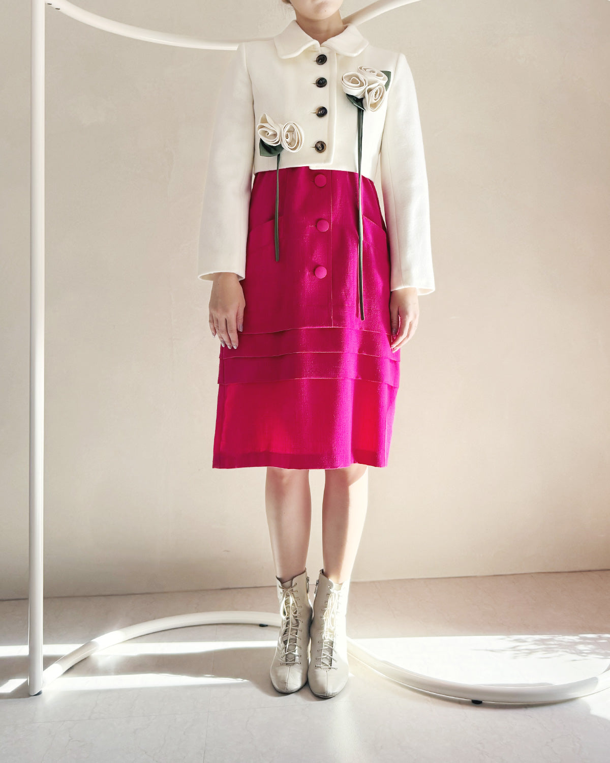 Wool Roses Short Coat