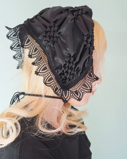 Smocking veil bustier Black