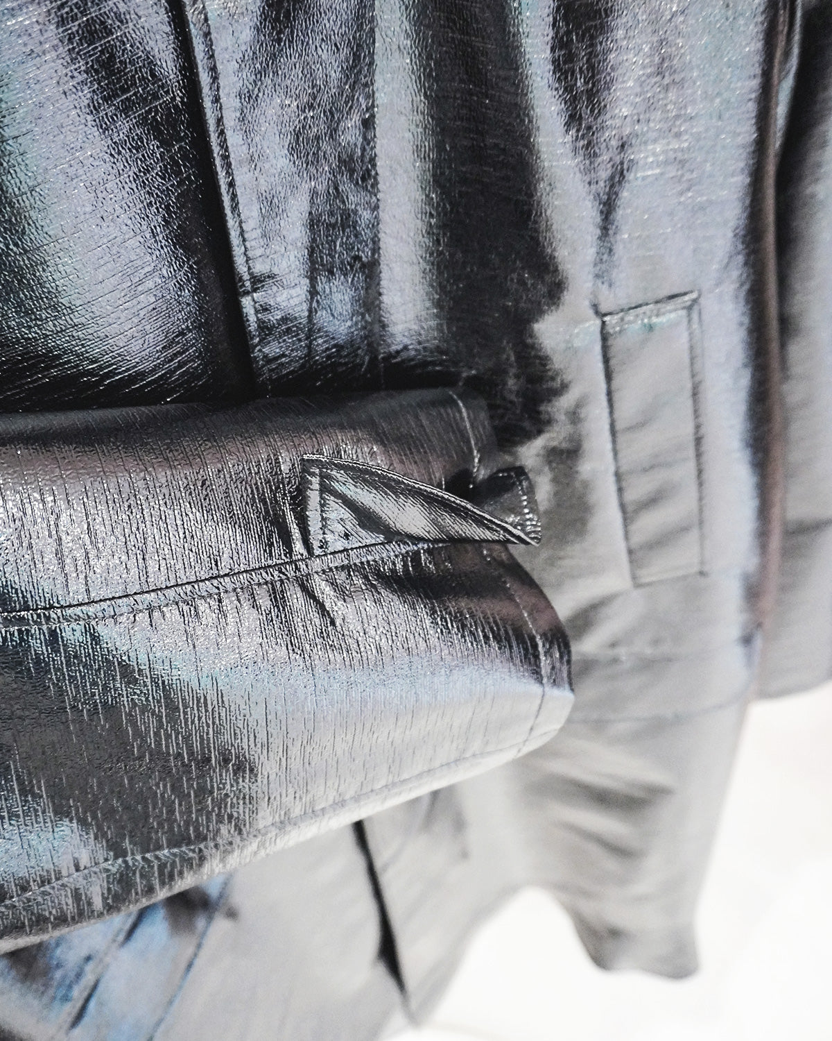 fake leather long coat