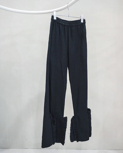 chambray frill pants