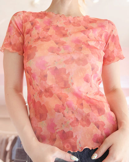 Snapdragon Floral Print Fitted T-shirt