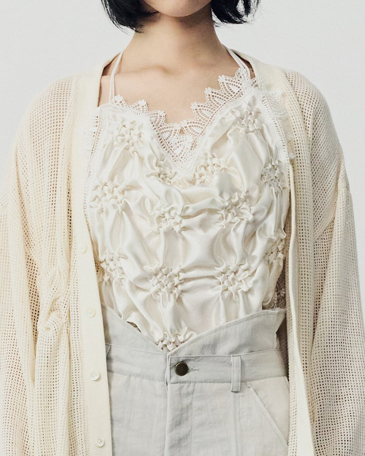 Smocking veil bustier White