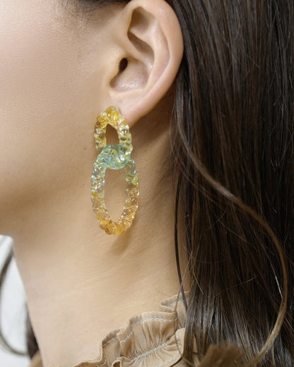 ROPE pierces ELLIPSE silver gold mix