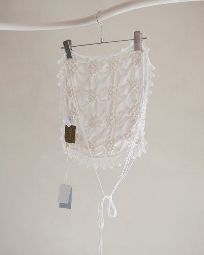 Smocking veil bustier White