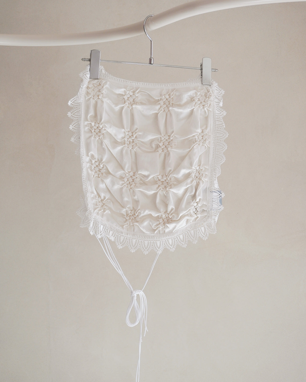 Smocking veil bustier White