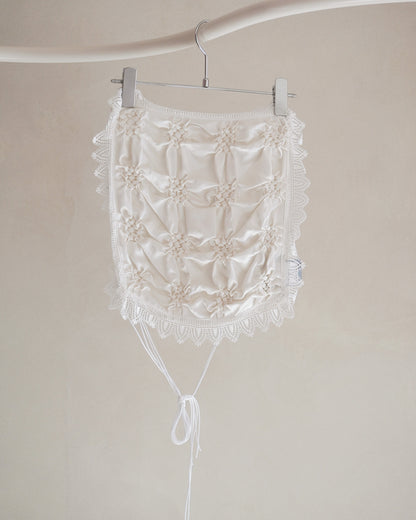 Smocking veil bustier White