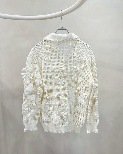 Lily of the Valley Hand-knit Cardigan