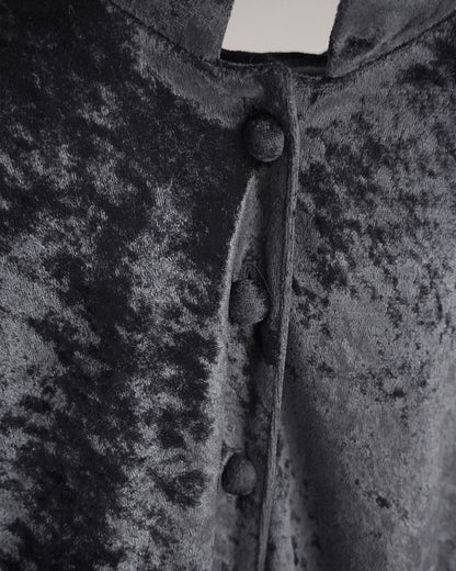 スタンドカラーベロアベスト