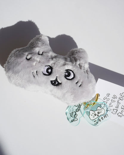 おどろくねこのてづくりぬいぐるみキーチェーン