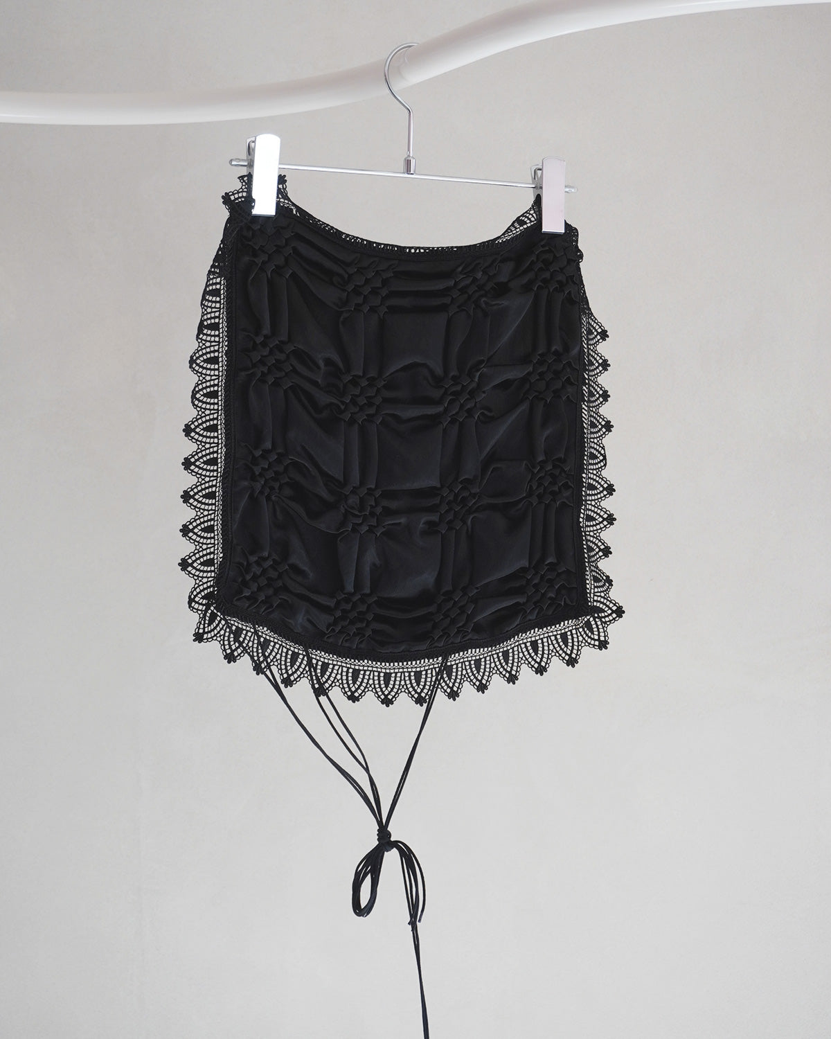 Smocking veil bustier Black
