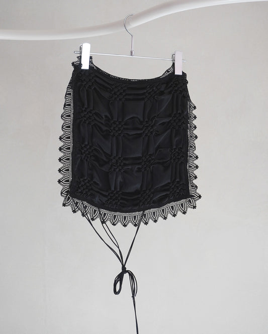 Smocking veil bustier Black