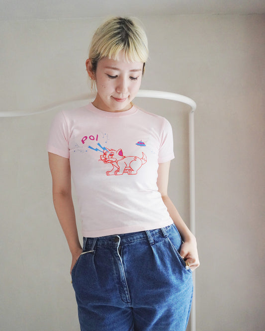 Print tee S/S cat UFO(kids 120 size)