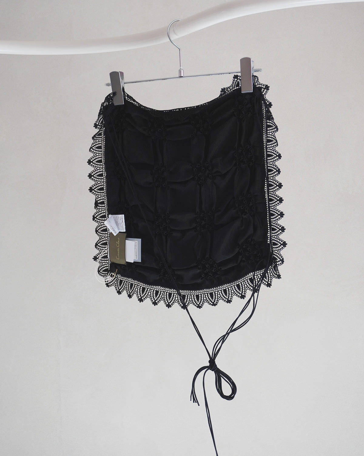 Smocking veil bustier Black
