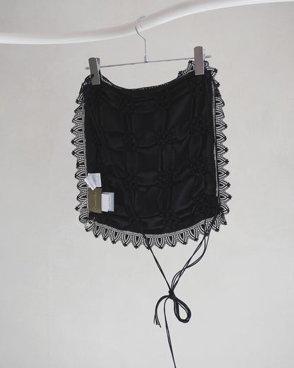 Smocking veil bustier Black