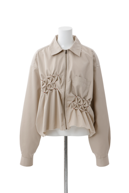 Zip shirt jacket Beige