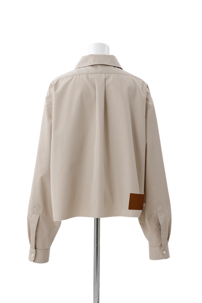 Zip shirt jacket Beige