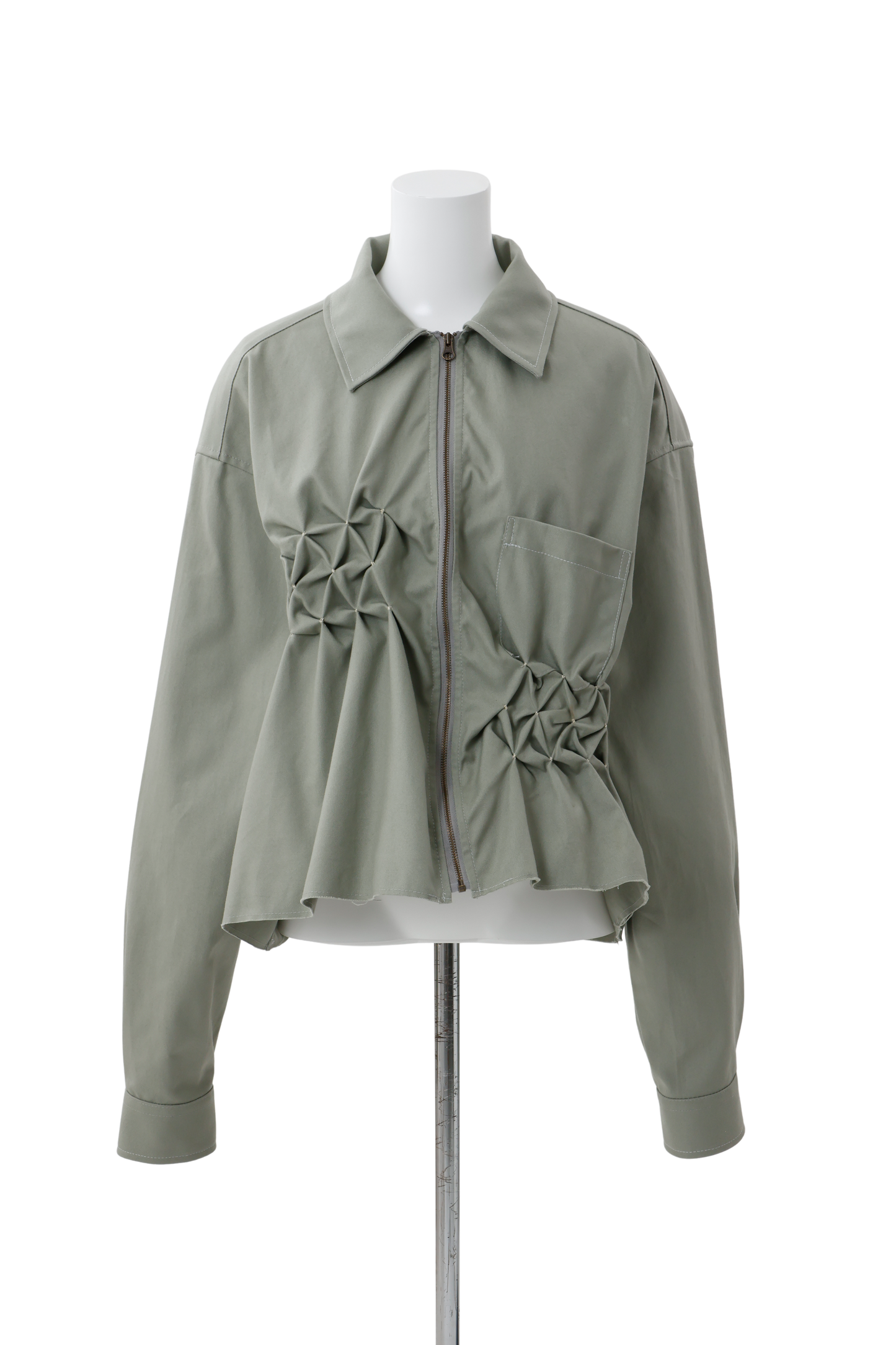 Zip shirt jacket Green