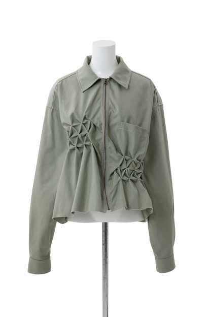 Zip shirt jacket Green
