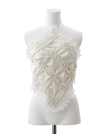 Smocking veil bustier White