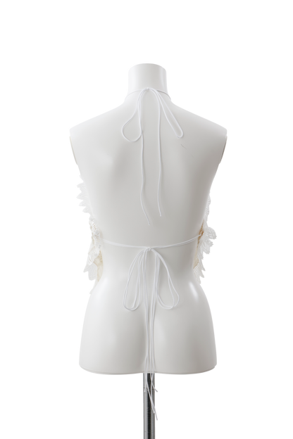Smocking veil bustier White