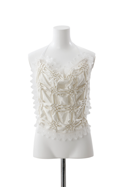 Smocking veil bustier White
