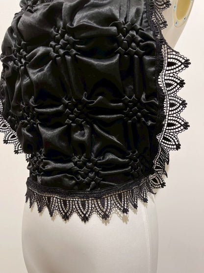Smocking veil bustier Black