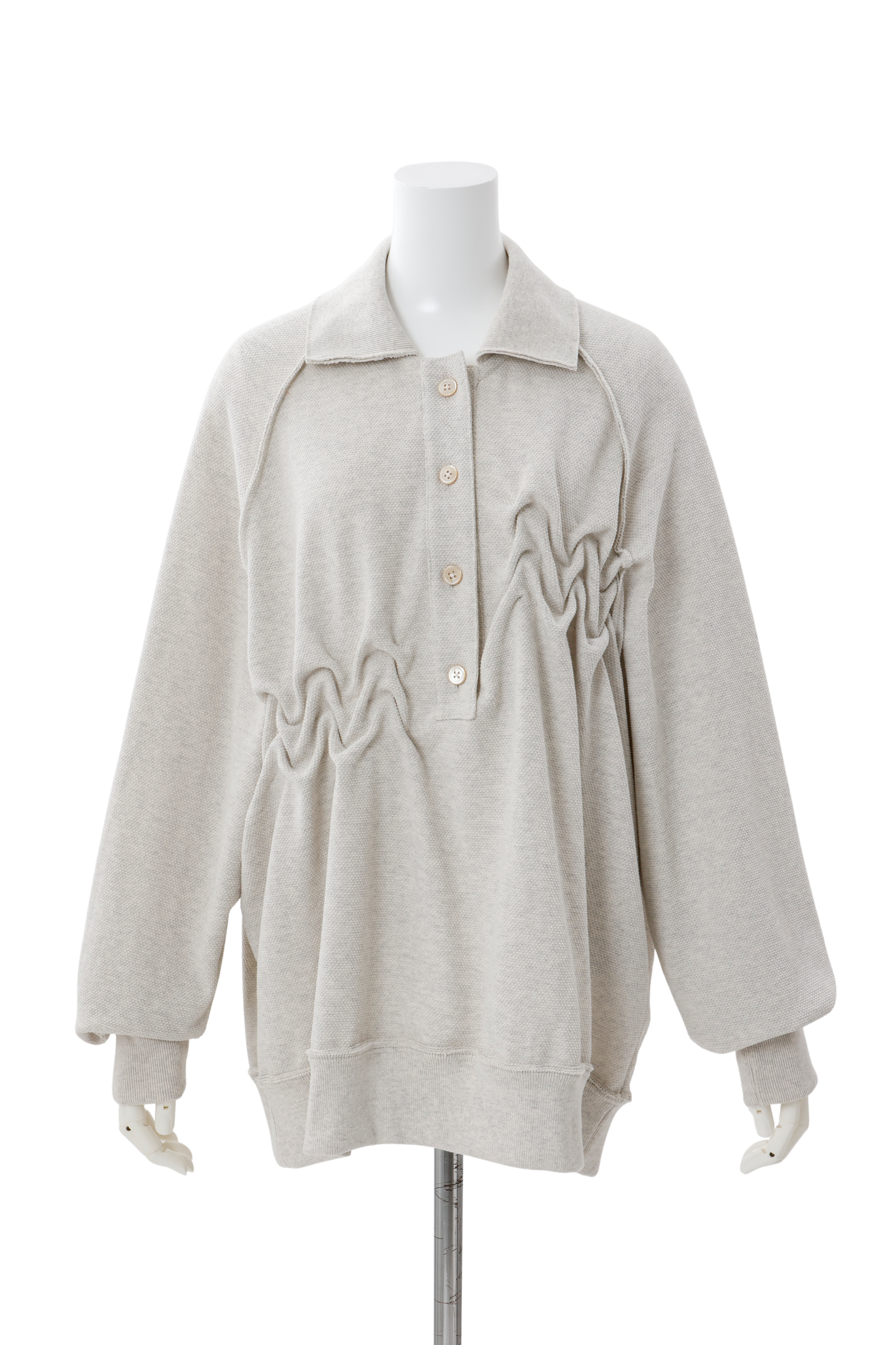 Raw edge loose polo Beige