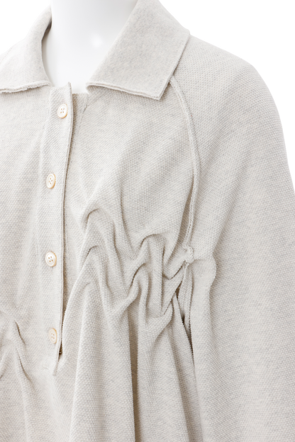 Raw edge loose polo Beige