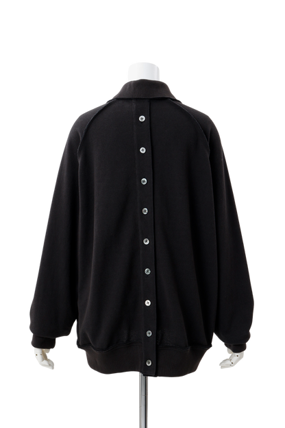 Raw edge loose polo Black