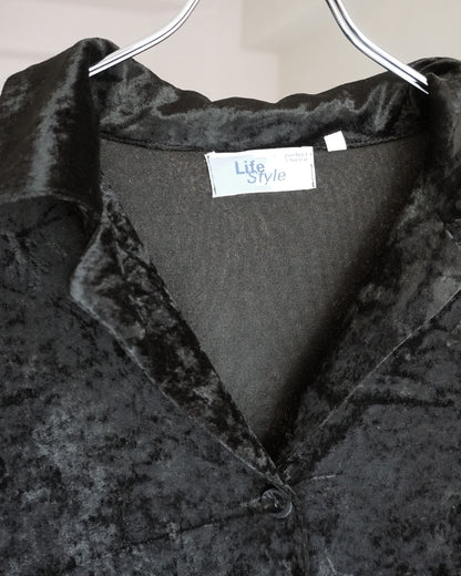 ベロア開襟シャツ