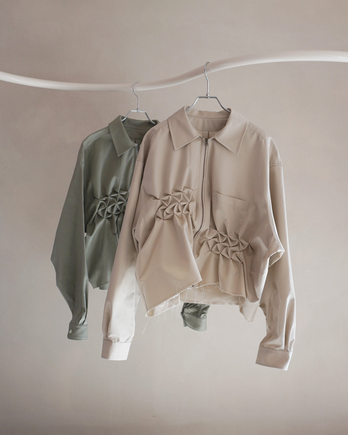 Zip shirt jacket Green