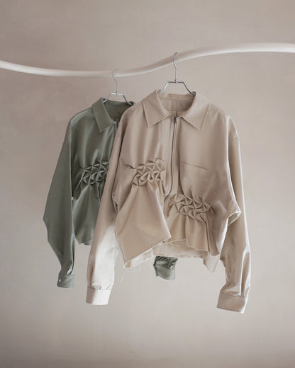 Zip shirt jacket Green