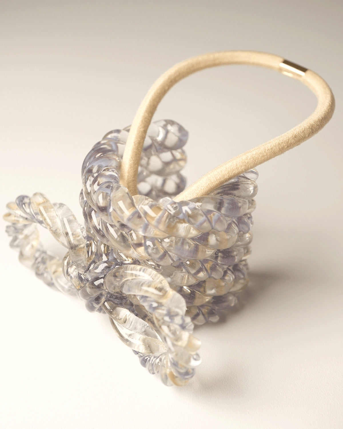 RIBBON ROPE HAIR CUFF silver gold mix